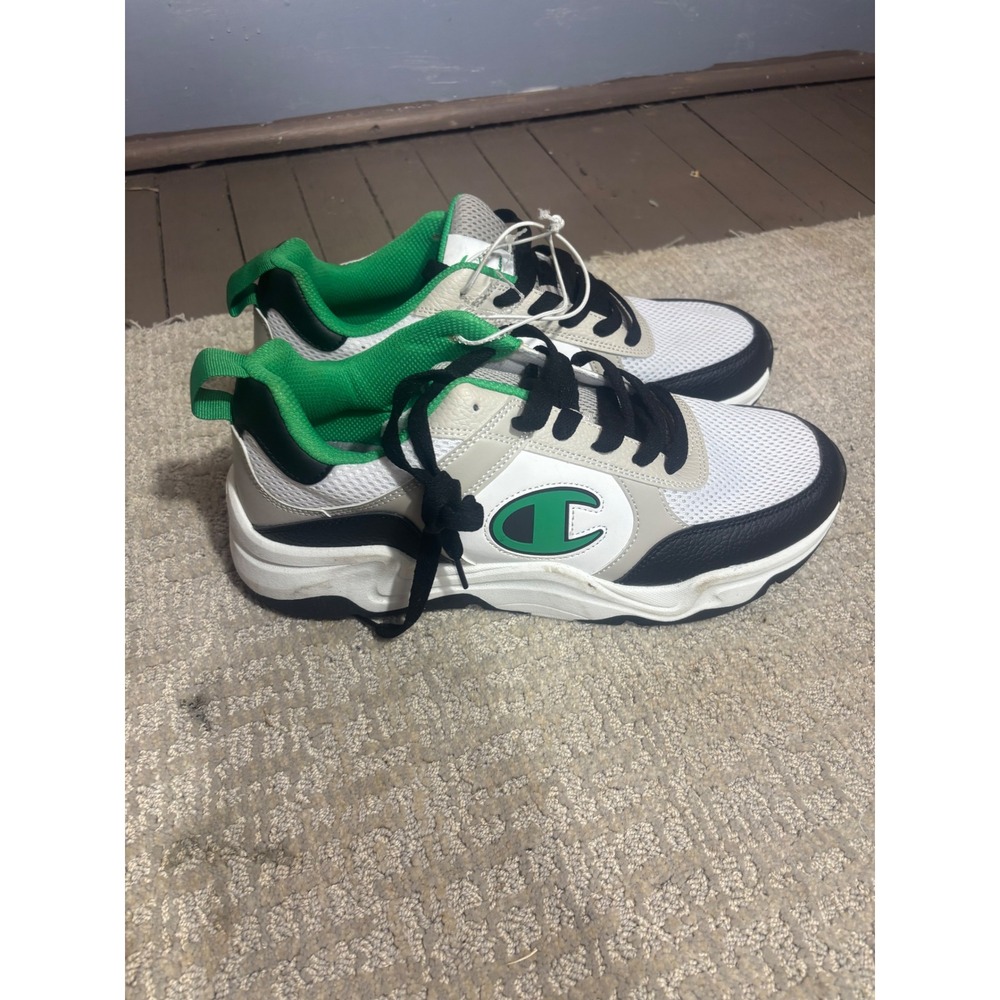 Champion Mens Sneakers White Black‎ Green Mesh Athletic Shoes Size 12 CP101375M